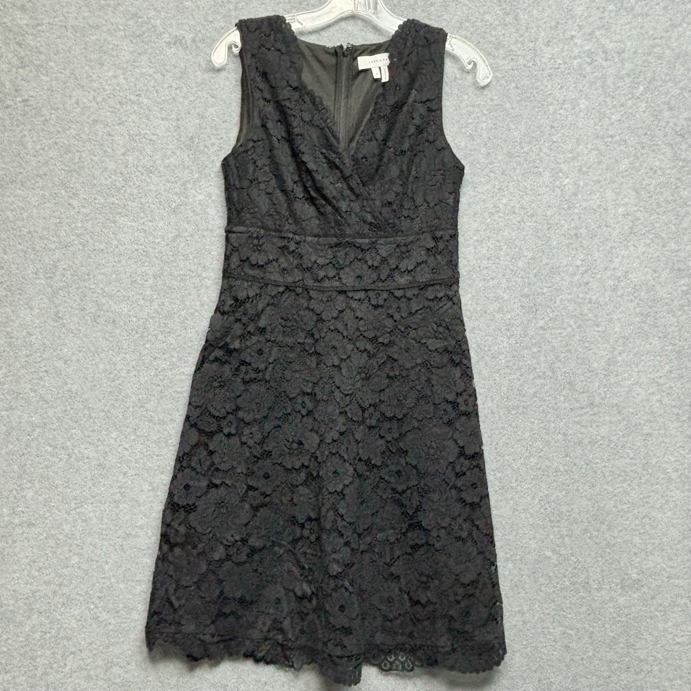 Lark Ro Black Lace Babydoll Dress‎ Size 4 Dark Romantic Fairy Grunge